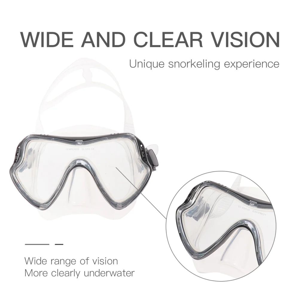 

1 Set Silicone Snorkeling Mask Respirator Kit Snorkeling Mirror Set Silicone Snorkeling Suit for Men and (Black)