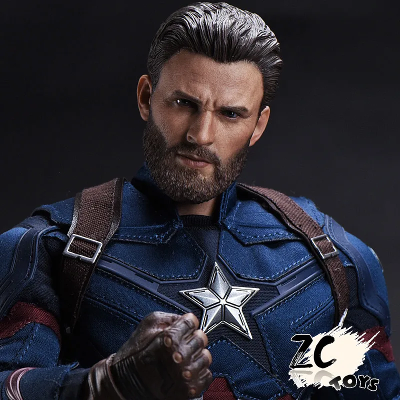 ZCTOYS 1/6 T-05 капитан американская голова скульптурная борода версия Стива Роджерс головка резьба для 12 дюймов мужские DIY фигурки