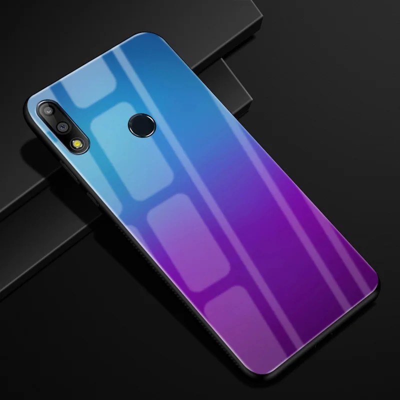 43 Для Asus Zenfone Max Pro M2 ZB631KL Чехол Жесткий PC стеклянный чехол для телефона черный TPU бампер чехол для Asus ZB631KL закаленное стекло - Цвет: 43