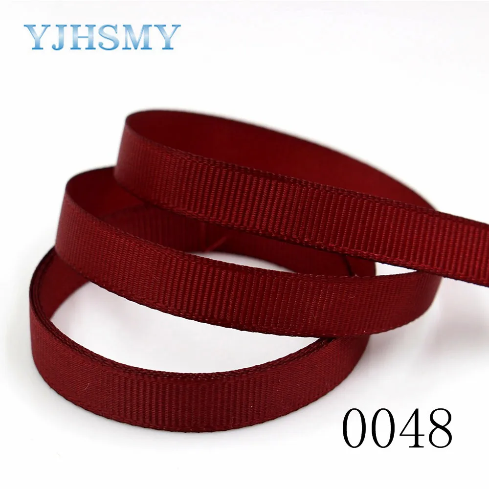 YJHSMY J-181010 10мм 10 ярдов Одноцветная лента из гросгрейна с принтом DIY Ручное изготовление аксессуаров для волос для свадебных вечеринок Декорация.