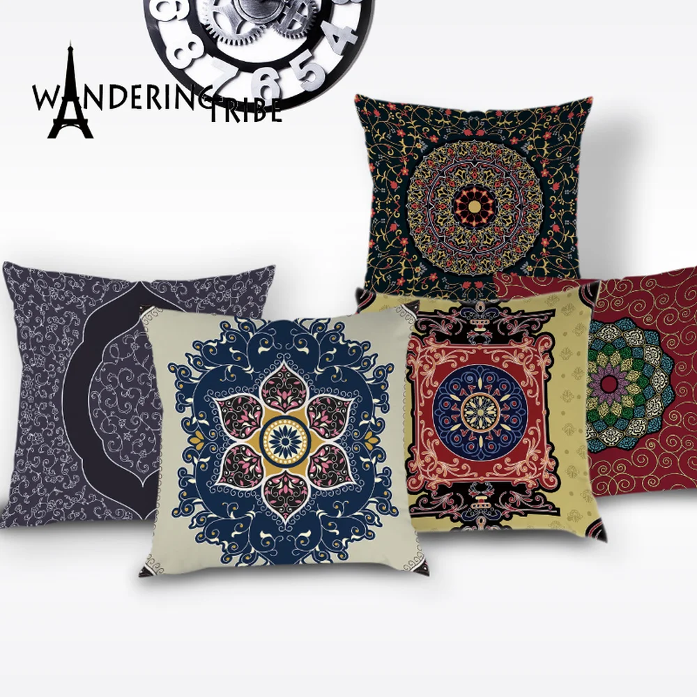 Чехол для подушки в стиле ретро с геометрическим рисунком скандинавском