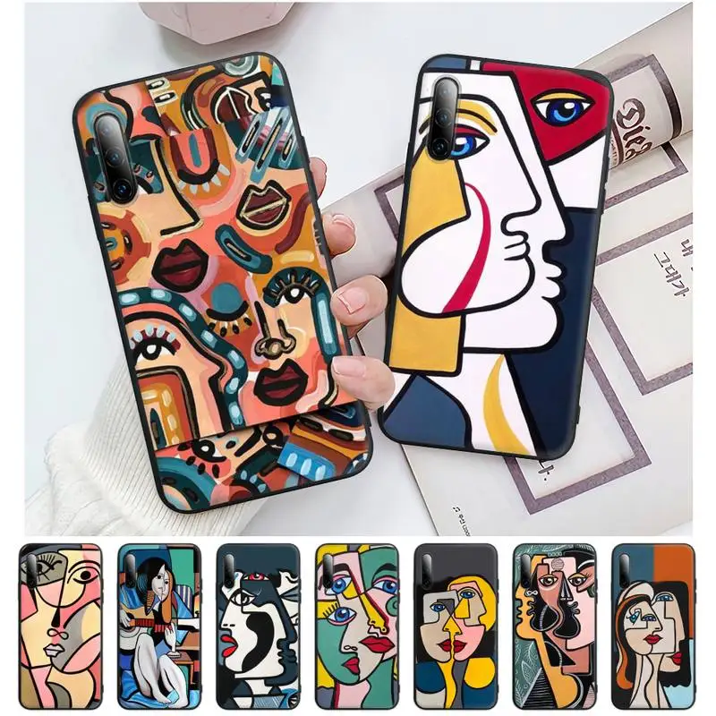 

Picasso Abstract Art Painting Black Silicone Mobile Phone Cover Case For Redmi Note 10 9 8 6 Pro 4 4x 5 5A 7 8T 9S 10