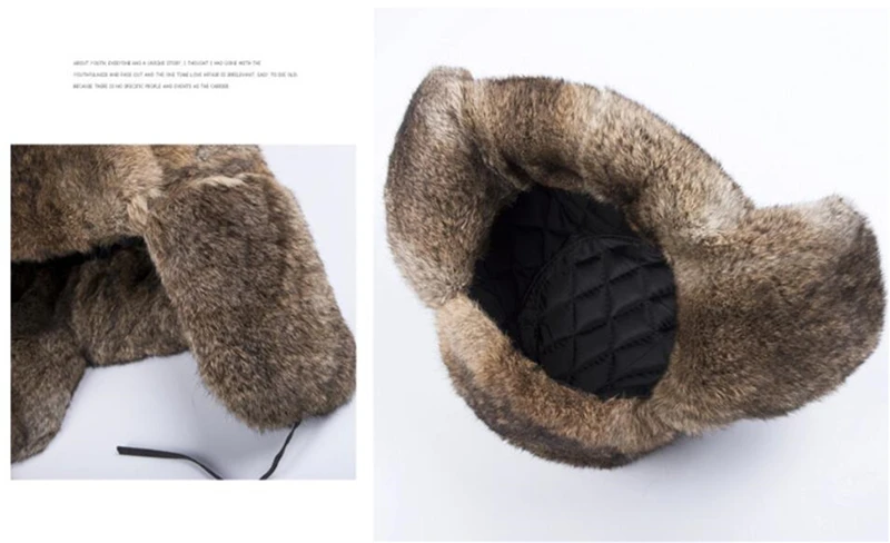 IANLAN зимние русские шапки-ушанки унисекс лыжные шапки из кроличьего меха для