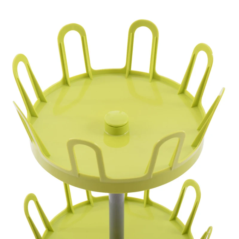 

COSTWAY 2-Tier 8 Pairs Upright Revolving Shoe Rack Space Saving Sturdy Steel Frame Stability Weighted Base