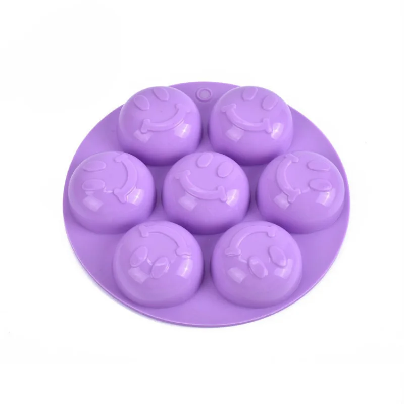 7 отверстий рисунком в виде улыбающихся рожиц Силиконовые формы для сладких