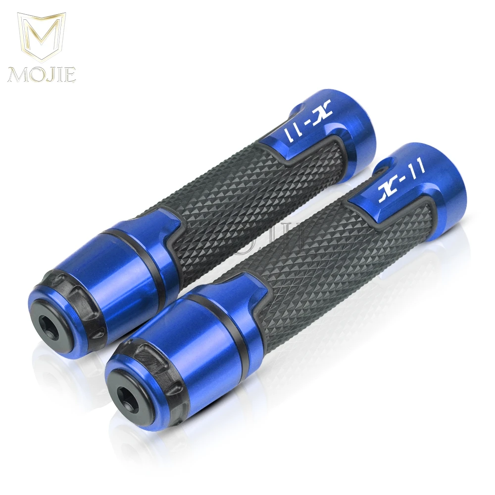 Blue Мотоциклетная противоскользящая амортизирующая рукоятка для руля, крышка слайдера, защита от падения, колпачок для рук, конец для Honda X-11 X11 1999-2002 - Цвет: Blue