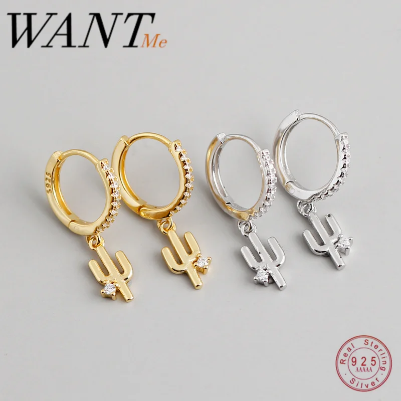 Роскошные круглые серьги WANTME из настоящего серебра 925 пробы с цирконом и
