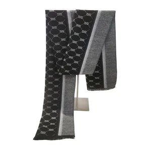 Шарф мужской, зимний, теплый, кашемировый, в клетку