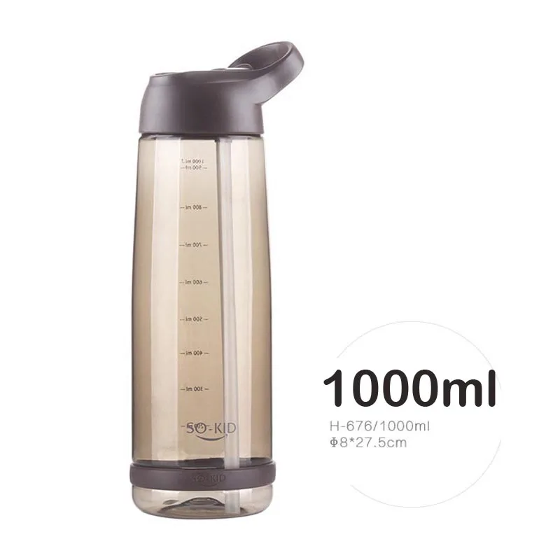 1000ml L coffee 550 мл, пластиковая чашка для кормления детей, BPA, детская бутылка с соломинкой, поилка, герметичный стакан, портативная, обучающая Питьевая чашка - Цвет: 1000ml L coffee