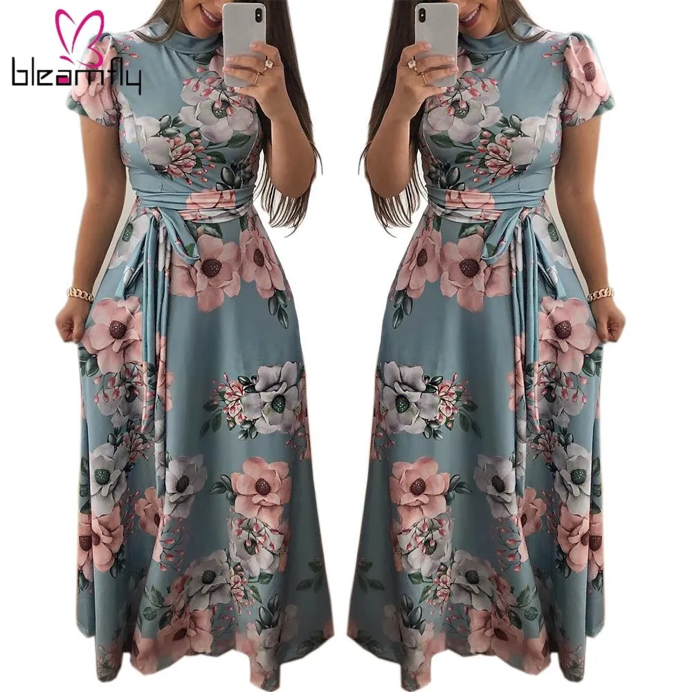 Новое поступление Осеннее женское платье с пышными рукавами воротником стойкой