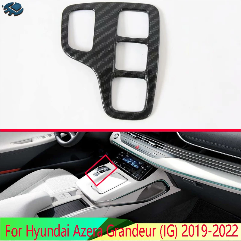 

For Hyundai Azera Grandeur (IG) 2019-2022 Carbon Fiber Style Gear Shift Panel Center Console Cover Trim Frame