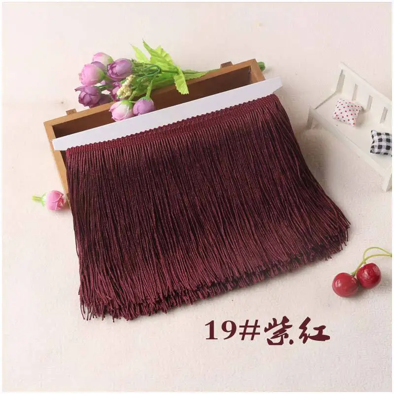 Red wine 10 м/лот, 10 см ширина, полиэстер, бахрома, шифрование, двойная нить, кружево, отделка для латинских платьев, занавески, сделай сам, ткань, аксессуары - Цвет: Red wine