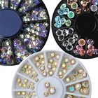 1 мм 2 мм 3 мм смешанный Хамелеон Хрустальный Райский Камень Стразы в колесе для акриловогостеклянного маникюра 3D бусины для ногтей Стразы