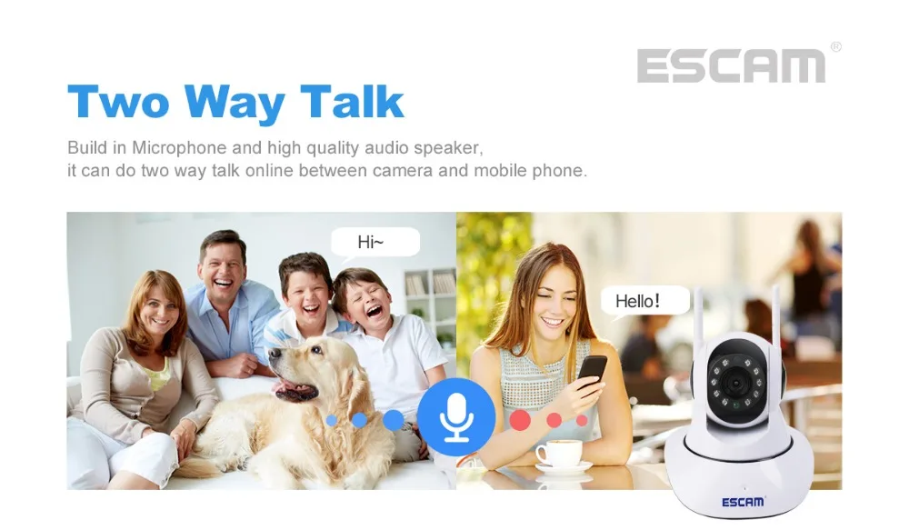 Ip-камера ESCAM G01/02 1MP 720 P/1080 p с датчиком движения PTZ