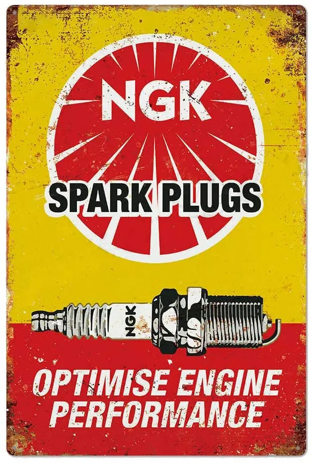 

Original Vintage Design Spark Plugs Tin Metal Wall Decoration Signs, Thick Tinplate Print Poster Wall Art for Man Cave/Garage