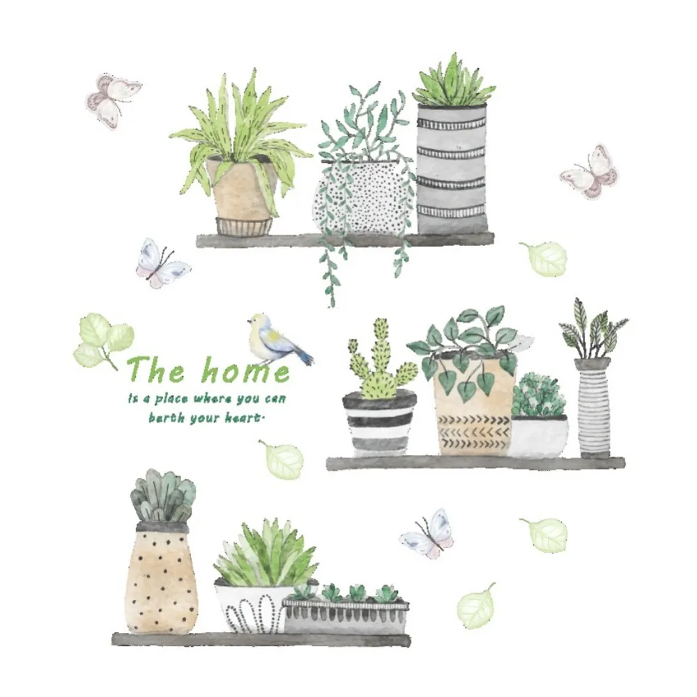 Самоклеящаяся Настенная Наклейка для сада свежих растений художественное