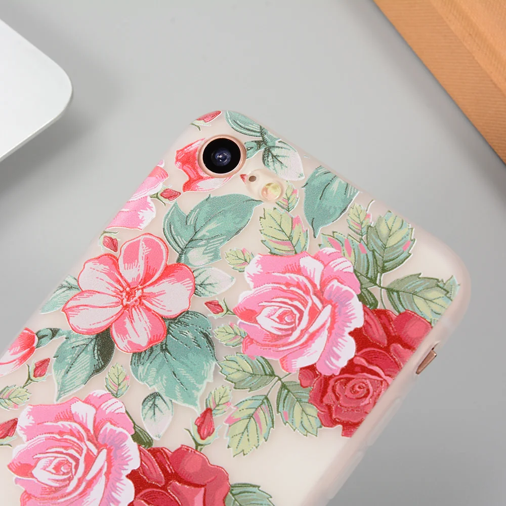 L-FADNUT красивый цветочный узор чехол для iPhone X Xr Xs Max тонкий бампер 8 7 6S 6 Plus 5 5S SE