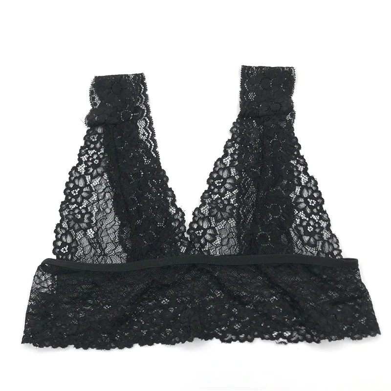 

Plus Size Sheer Lace Bra Tops Women Sexy Lingerie Corset Mesh Lace Floral Bralette Bra Ladies Seamless Tank Camis Crop Underwear