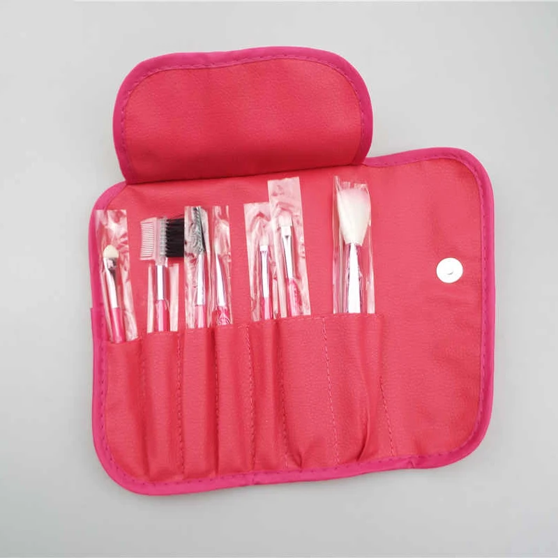 7 шт ярко розовый набор косметических кистей для макияжа Красота Инструмент