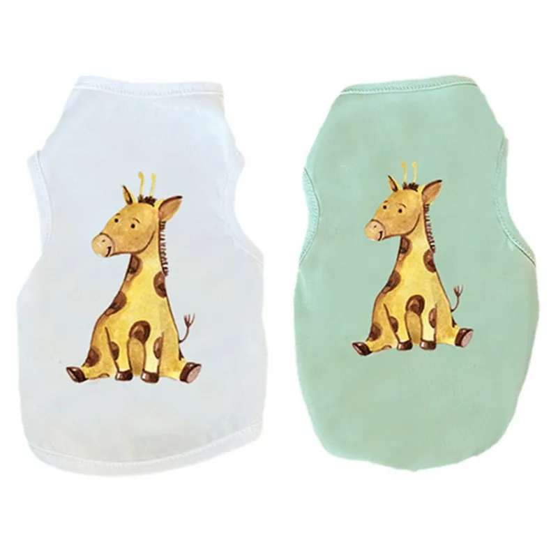 

Summer Pets tshirt Dogs Cute Printed Giraffe Christmas Dog Clothes Small Dogs Pet Puppy Cats Vest Chihuahua #R