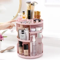 360 degree rotating cosmetic storage box makeup organizer rack shelf display stand bins table nordic bathroom jewelry container
