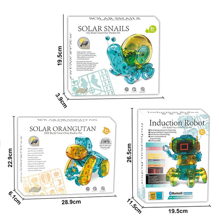 

Diy Solar Snails Robots Gorilia Assembly Intelligent Progamming Stem Education Science Kids Children Experiment Learning Toys