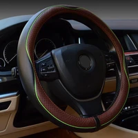 leather universal car steering wheel cover 38cm for ford focus 1 2 3 focus 2021 2020 2019 2018 2017 2016 2015 2014 focus mk2 mk3