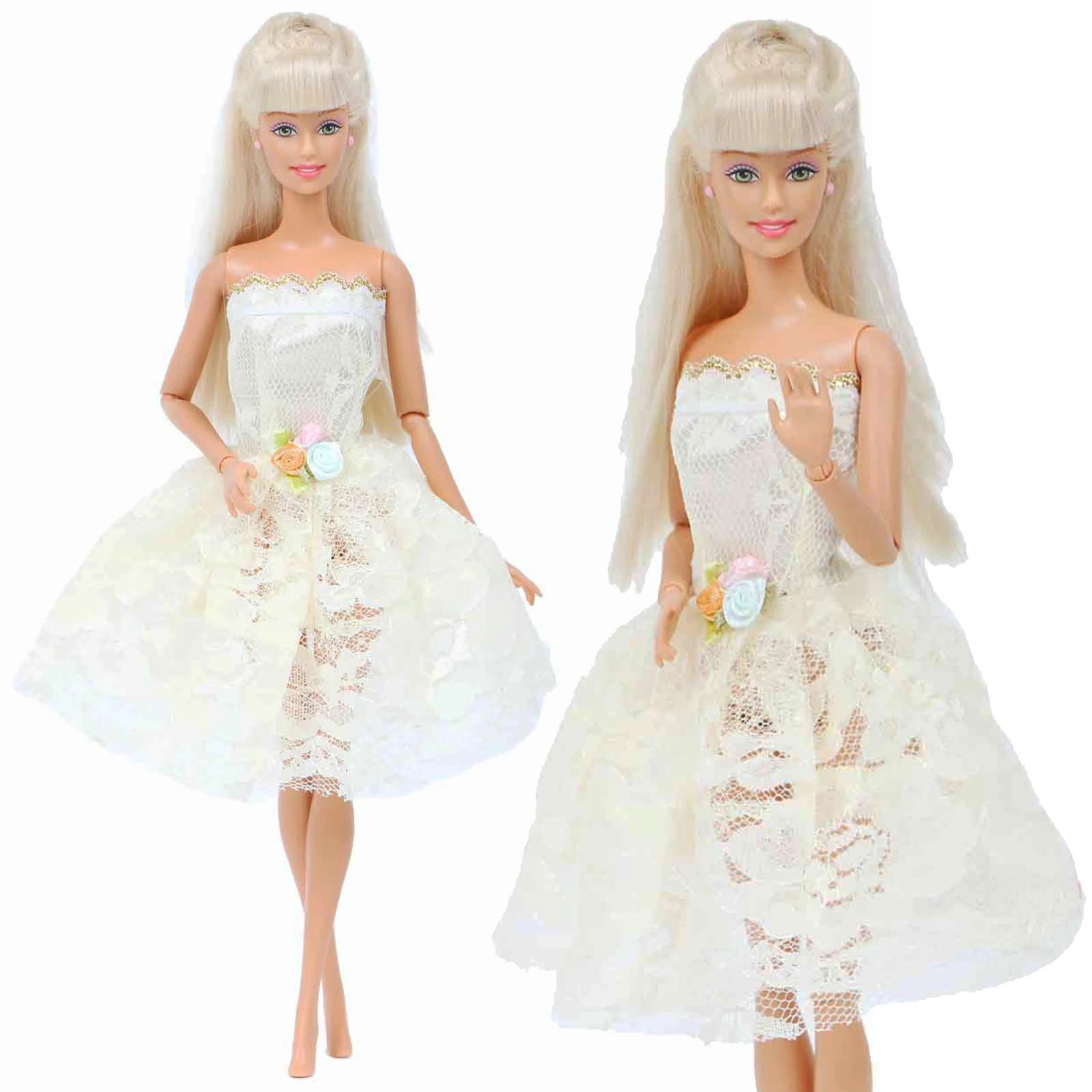 1 комплект милое модное светло-желтое кружевное Цветочное платье мини-платье