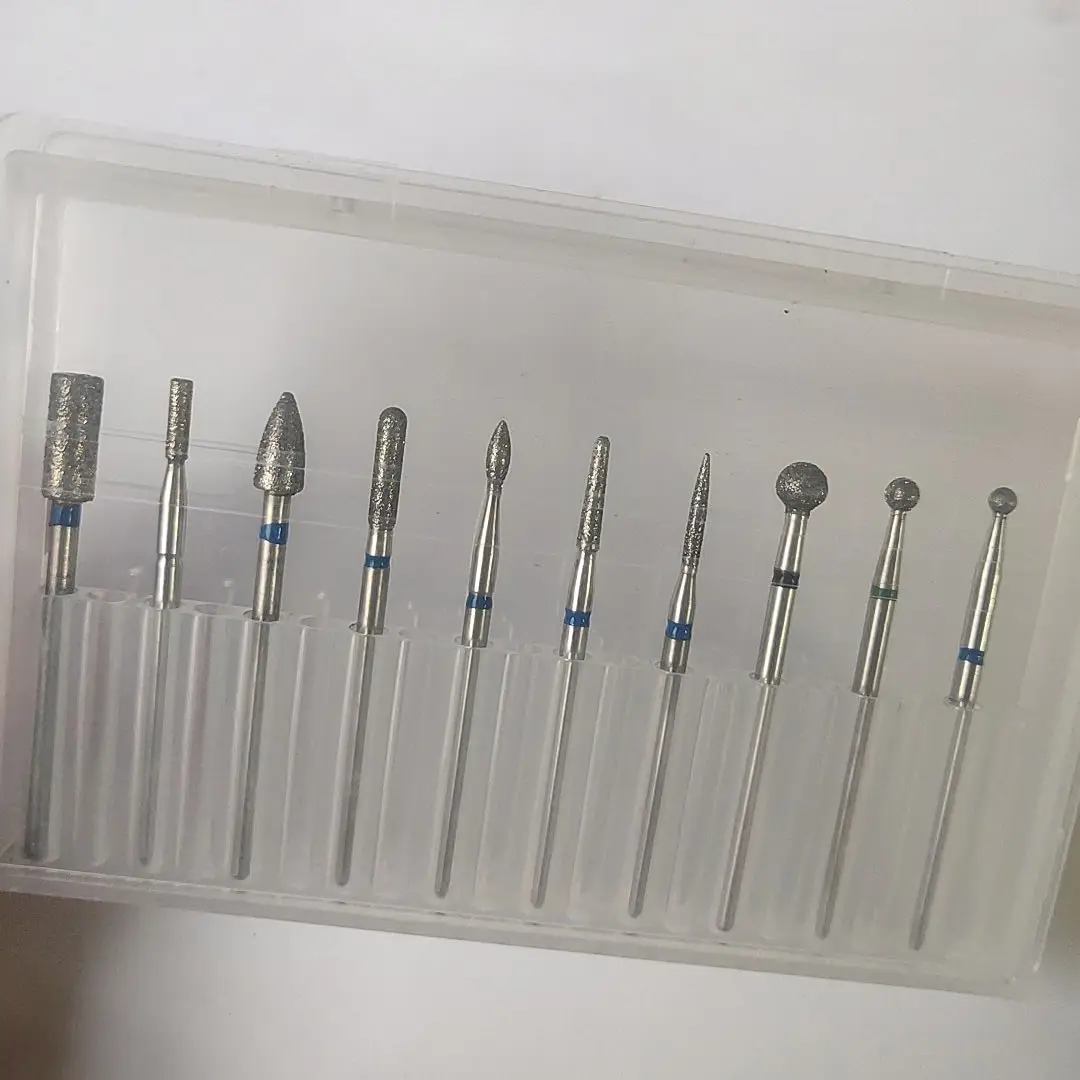10pcs/Set Nail Drill Bits Diamond Cutters for Manicure Cuticle Burr Milling Cutter for Pedicure Nails Accessories Tools