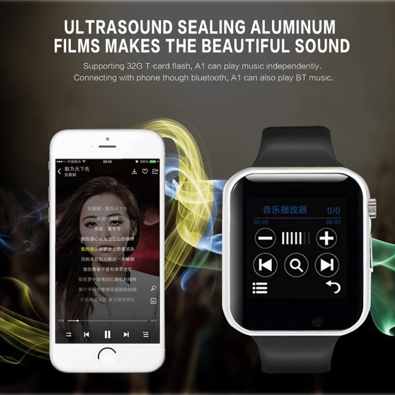 Smart Watch A1 Support SIM TF Card Sport Pedometer Camera Call Sedentary Reminder Bluetooth Android Wristband Man Women | Электроника