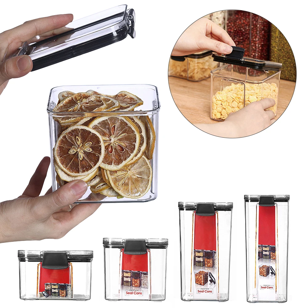 

NEW Transparent Airtight Cereal Box Multigrain Sealed Cans Food Storage Container Pantry Kitchen Stackable Sealed Food Container