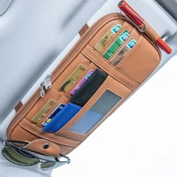 2021 multifunction car sun visor pocket organizer pouch glasses clip storage ic card pen holder sunshade bag auto stowingtidying