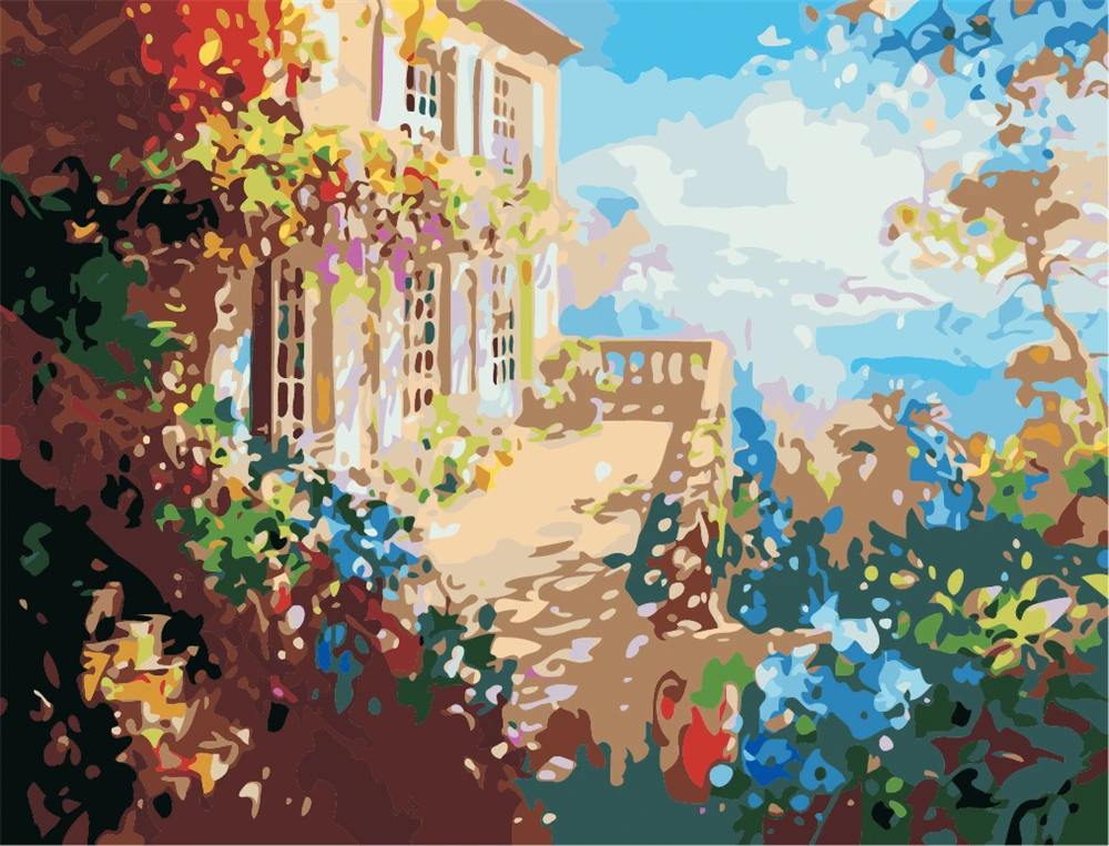 

Kaleidoscope True Painting By Numbers For Adults Natural Scenery Acrylic Peinture Pair Number Canvas Drawing Diy Landscape Decor