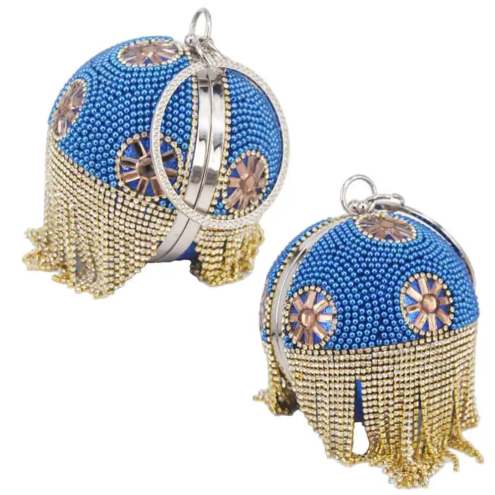Blue Дизайнерские сумки с кристаллами и кисточками, роскошные сумки с кристаллами, сумки-клатчи для женщин, ручные вечерние сумки - Цвет: Blue
