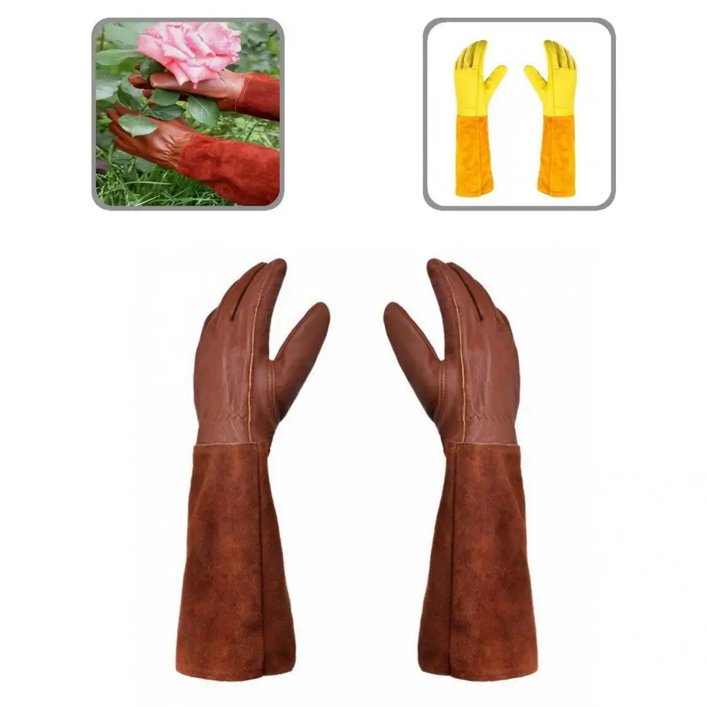 

Useful Comfortable Faux Leather Long Sleeve Rose Pruning Gloves Protection Long Glove Gardening Gloves 1 Pair