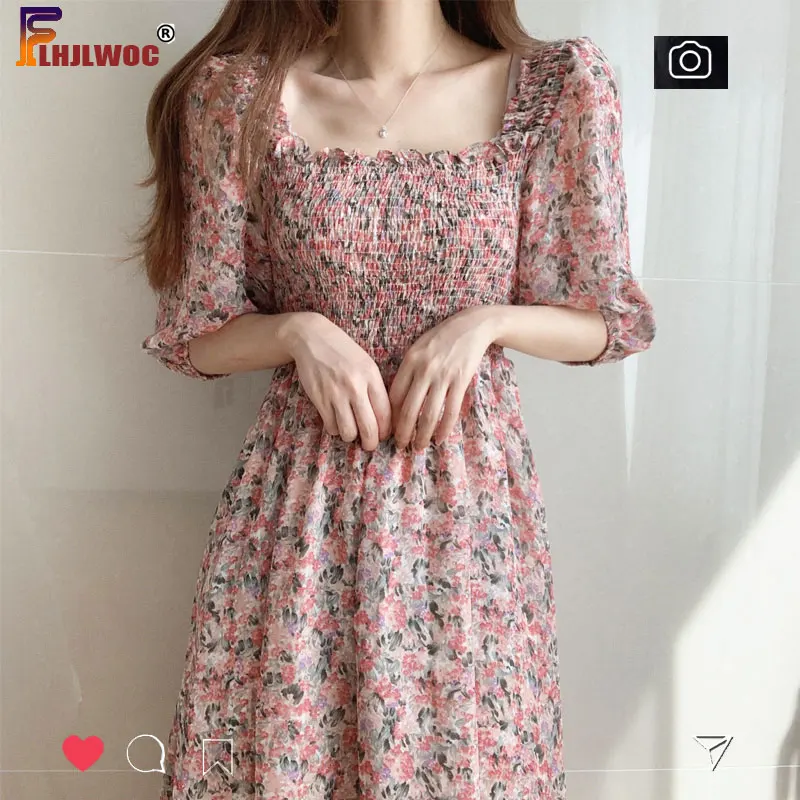 

Женское винтажное платье, длинное пляжное платье в пасторальном стиле, с цветочным принтом, без бретелек, 2020