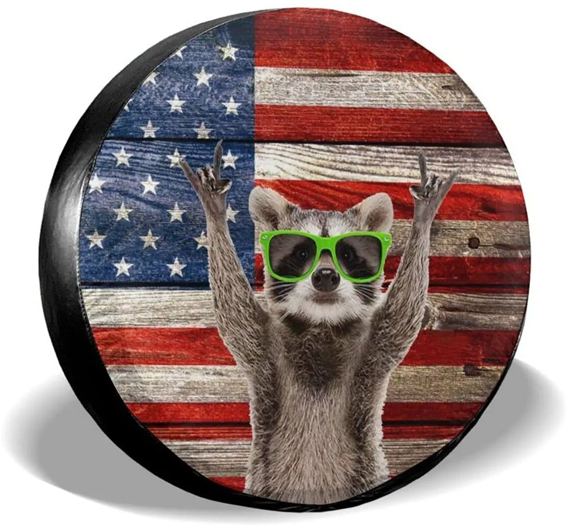 

Hitamus Funny Raccoon Spare Tire Cover Universal Fit for Car Wrangler Rv SUV Truck Travel Trailer and Many Vehicles