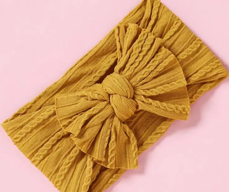 Футболки для новорожденных и детей вязаный нейлоновый детская чалма повязка на