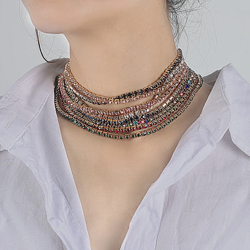 Простое короткое ожерелье с розовыми хрустальными бусинами женская бижутерия