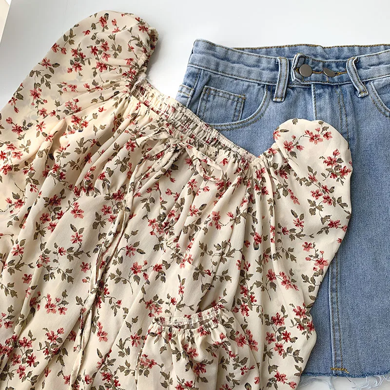 

Рубашка женская весна 2021 новинка Женская рубашка в Корейском стиле с длинным рукавом и квадратным вырезом милый облегающий короткий топ