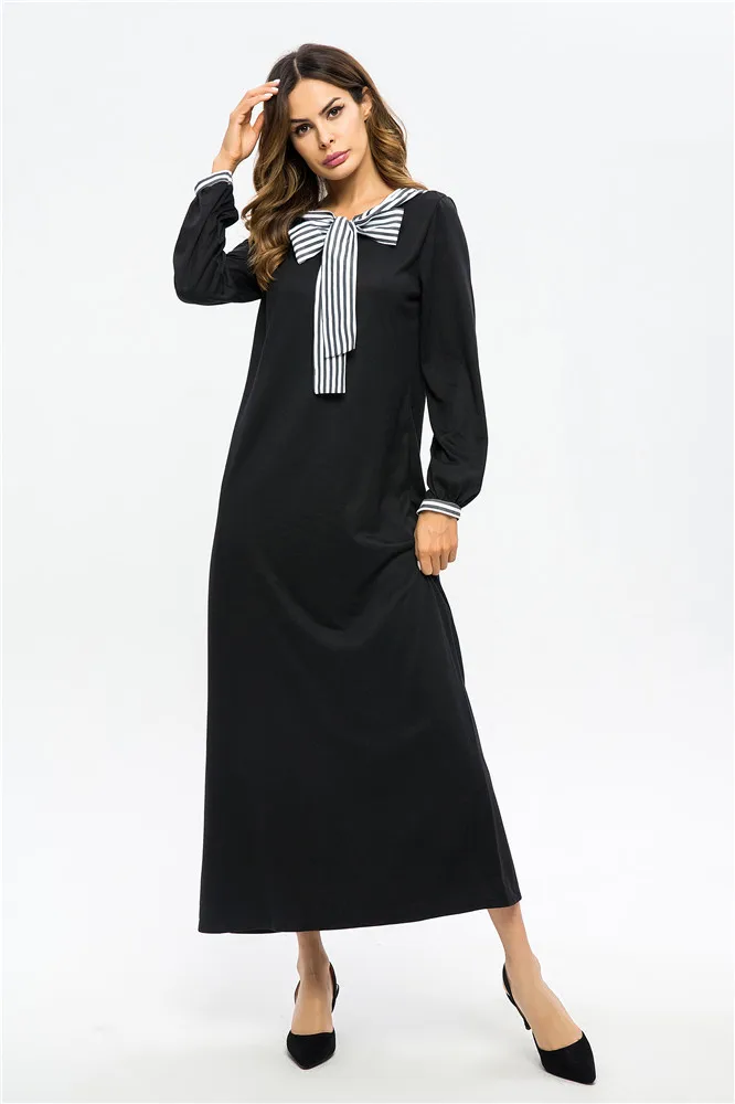 Модное Новое 2019 мусульмане арабы abaya Европейское и американское Полосатое