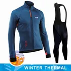 Зимний теплый флисовый комплект из Джерси для велоспорта, сезон осень-зима, быстросохнущая форма для гоночной команды, одежда для велоспорта с длинным рукавом и защитой от УФ-лучей