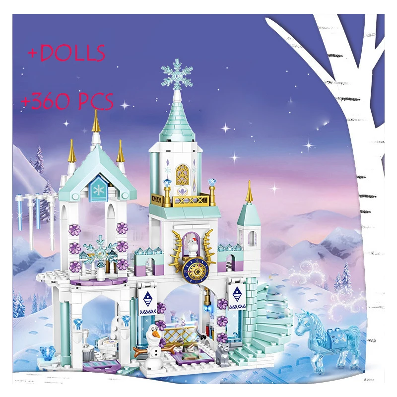 

Castle Series Girls Snow Princess Dream Snow Castle Small Particle Building Blocks Children Education Birthday Toy Gift DIY