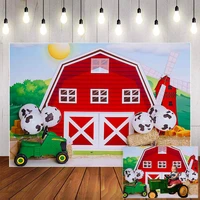 mehofond photography background farm red barn rustic animals hay baby birthday party decor portrait backdrop photo studio props