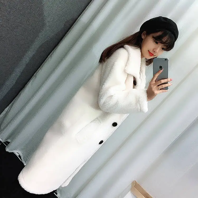 Осенняя/зимняя женская верхняя одежда куртка пальто с искусственным мехом из