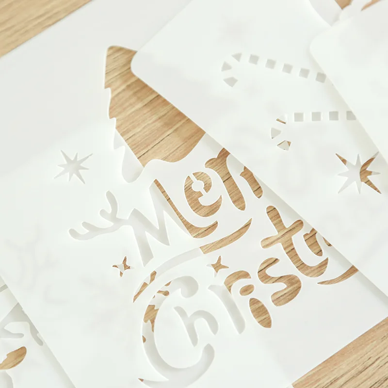 Coloffice Christmas Decoration Lace Ruler Cartoon Diy Photo Album Handmade Material Hollow Drawing Template Handbook Stationery |