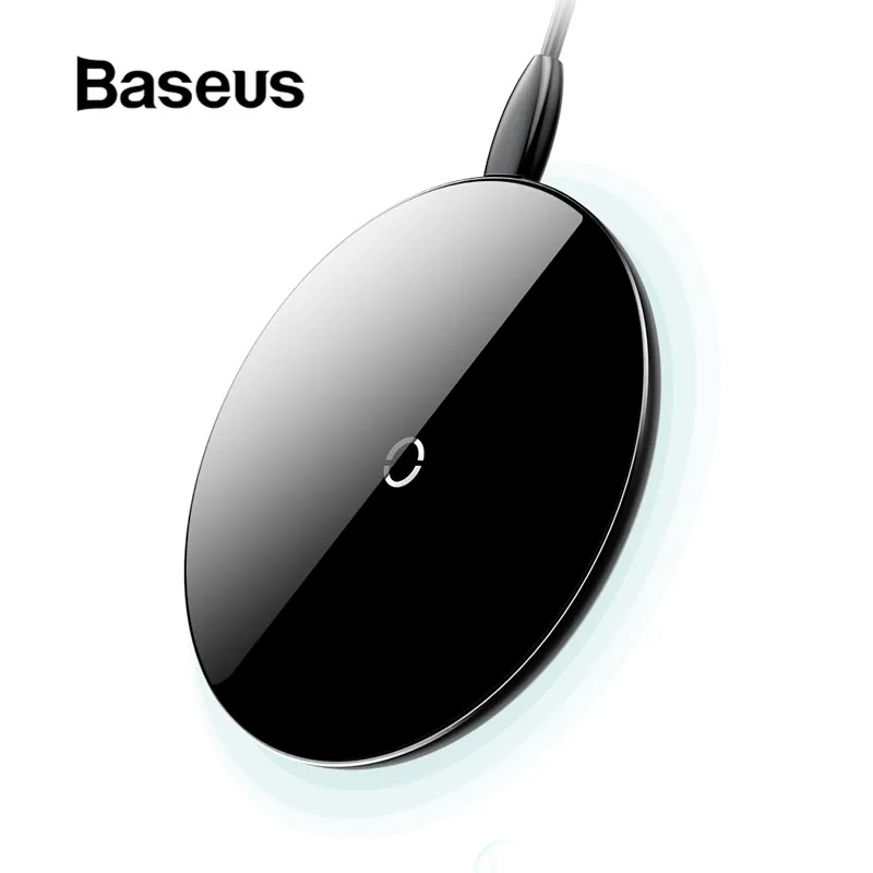 Baseus 10 Вт Qi Беспроводное зарядное устройство для iPhone XR XS Max X 8 прозрачная стеклянная Беспроводная зарядная площадка для samsung Galaxy S9 S8 Note 10