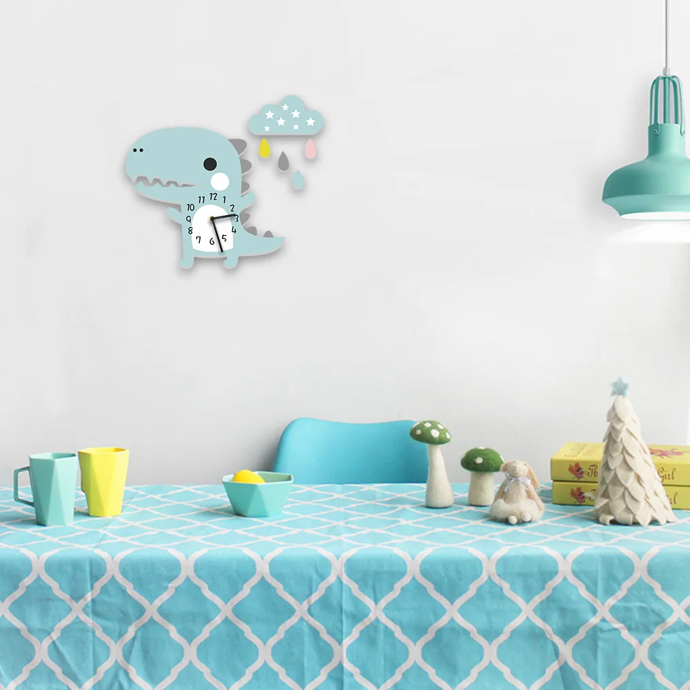 Настенные часы Funlife Cloud Drop милые детские с мультяшным динозавром для девочек