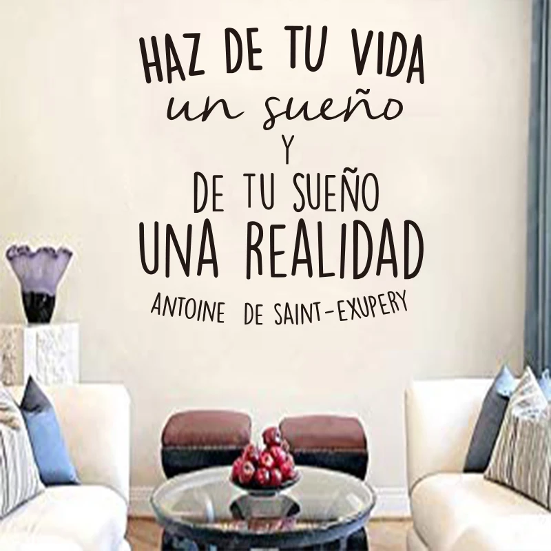 Наклейка с испанскими цитатами сделай жизнь мечта виниловая вырезка съемные