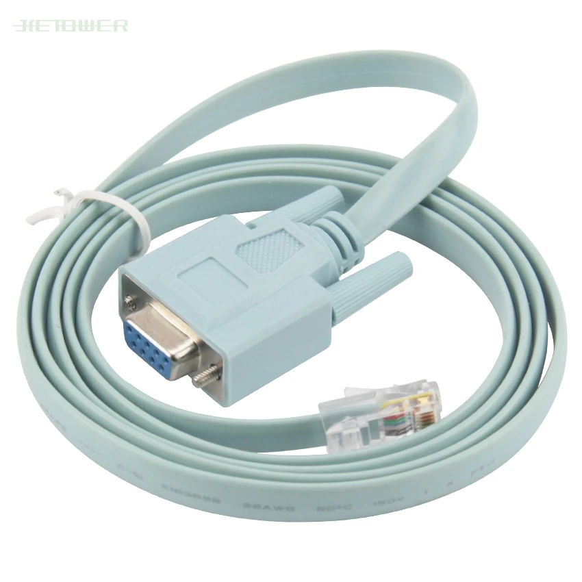 

50pcs/lot DB9 to RJ45 Connector Network Cable for Cisco Switch Router Blue Serial port Console Cable Rollover Cable Serial
